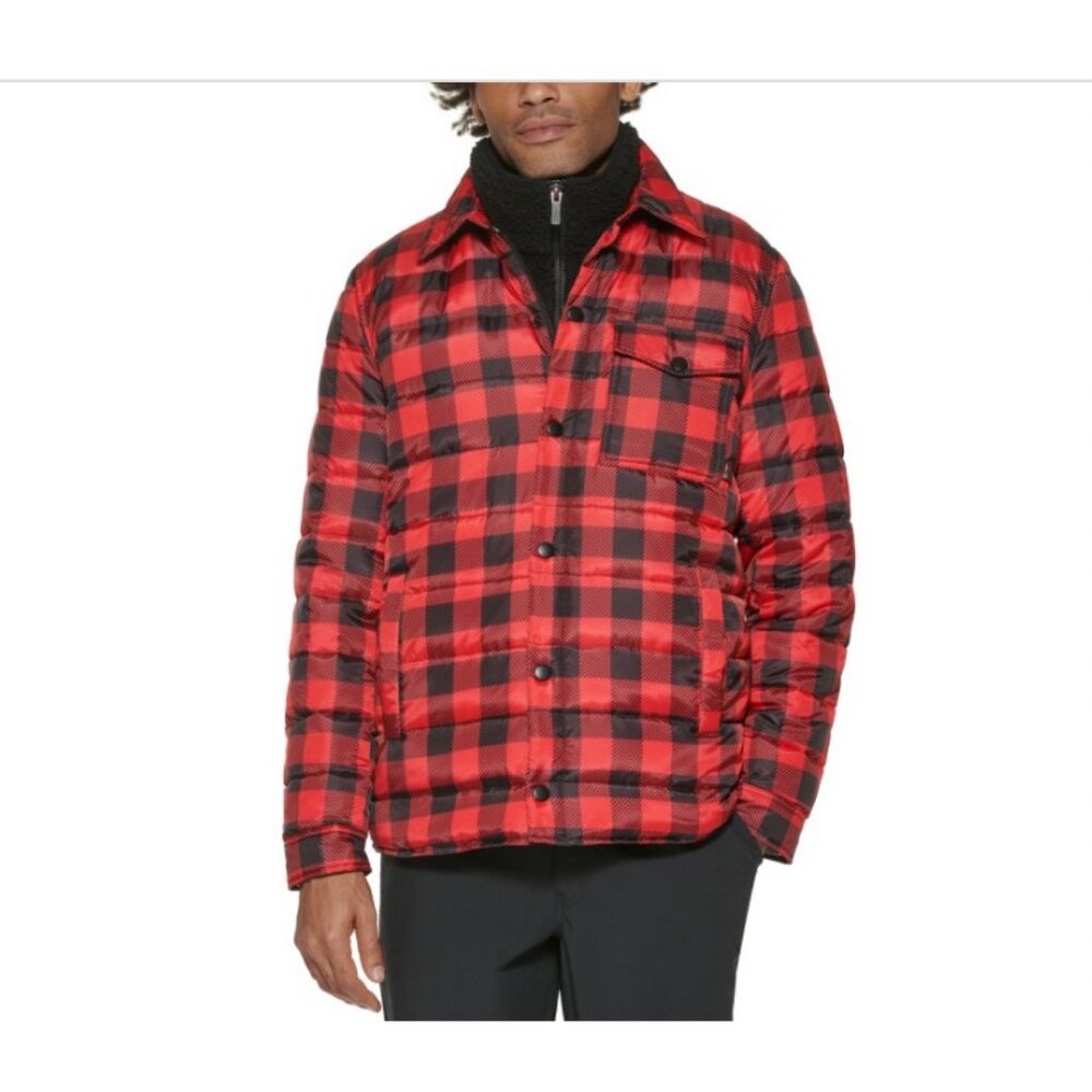Bass Outdoor $90 Mission Plaid Puffer Jacket Size S Red Black